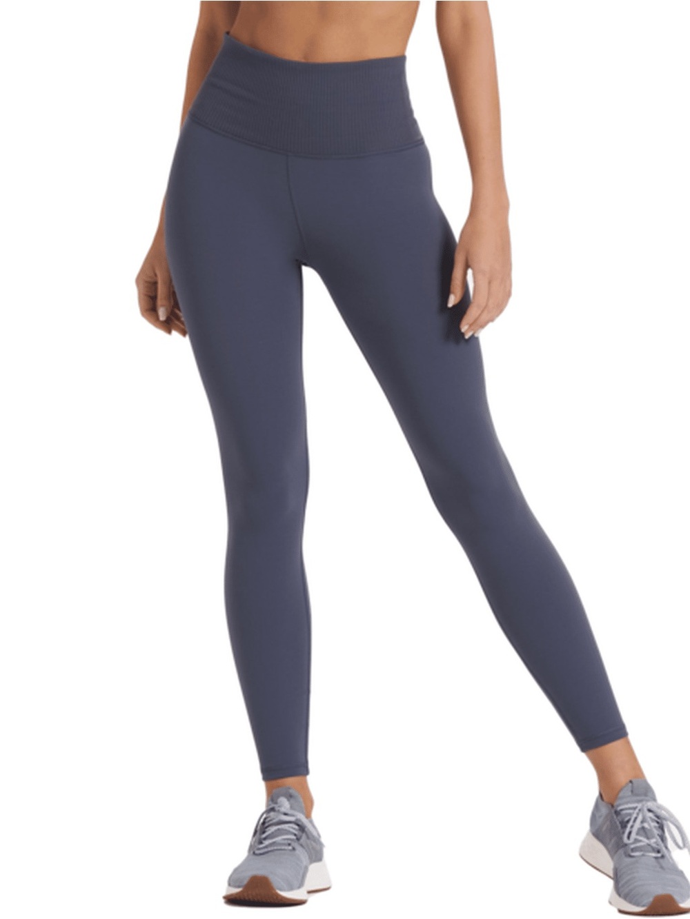 Vuori Rib Studio 7/8 Slate Blue Grey High-Rise Athletic Leggings Size Large
